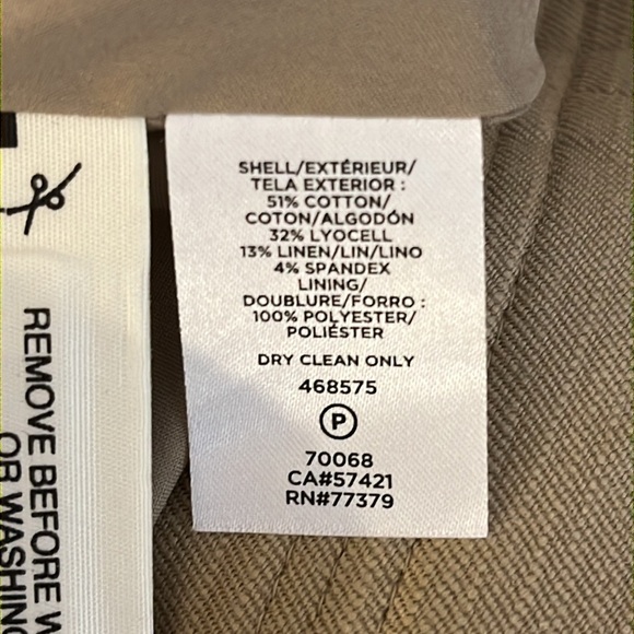 Ann Taylor | New tan linen blend midi pencil skirt Women’s size 10 front slit - Picture 8 of 9